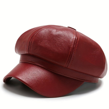 Chic PU Leather Beanie