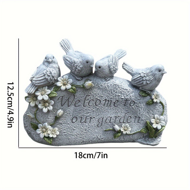 Welcome to Our Garden" Resin Statue Decor