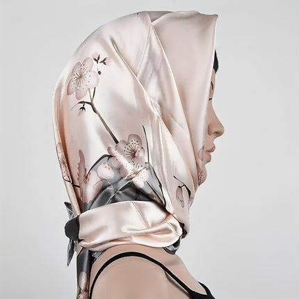 Elegant Floral Square Scarf for Women