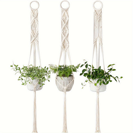3-Pack Boho Macrame Plant Hangers