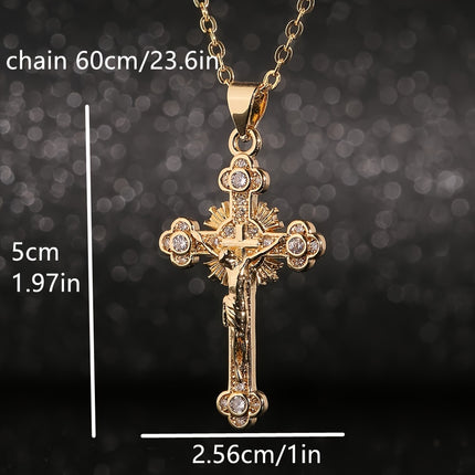 Micro-Set Zirconia Cross Necklace