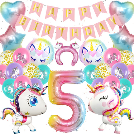 43pcs Unicorn Balloon Birthday Party Decoration