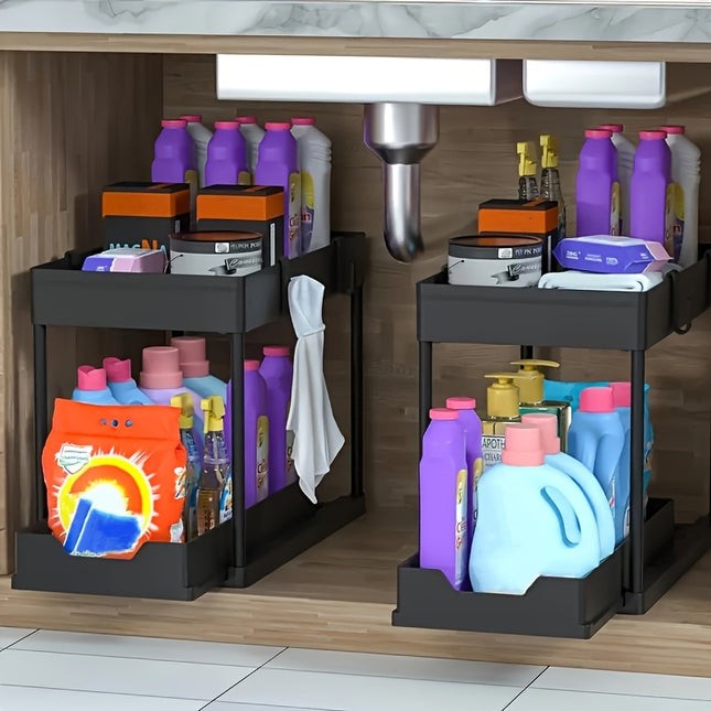 2-Tier Pull-Out Storage Organizer – Multi-Functional