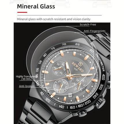 Black Sport Chronograph Quartz Watch