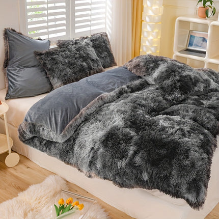 3pcs Tie-Dye Plush Duvet Set – Soft Winter Comfort