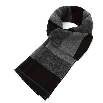 Men’s Luxury Faux Cashmere Plaid Scarf