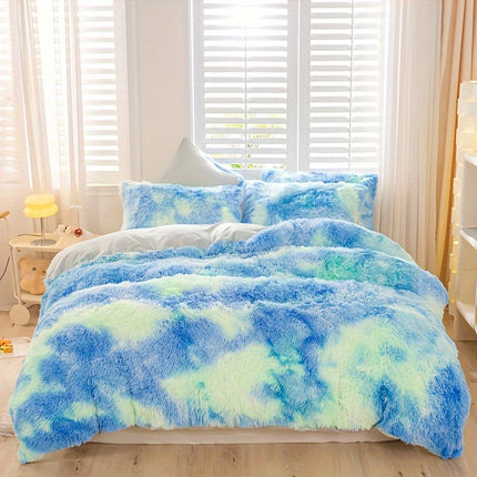 Cozy Tie-Dye Plush Duvet Cover Set - Soft & Stylish
