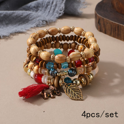 4pcs Tree of Life Beaded Bracelet Set