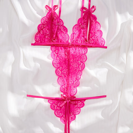 Floral Lace Bow Knot Teddy