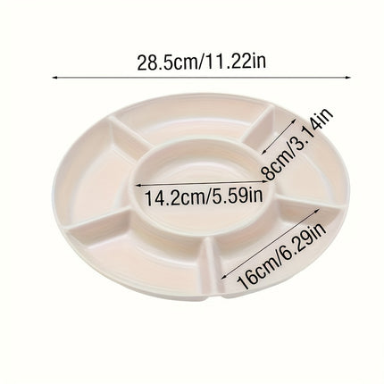6-Compartment Round Snack Plate: Perfect for Parties