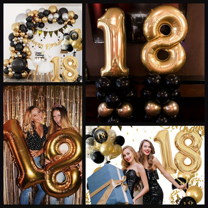18th Birthday Celebration Kit – Black & Gold Elegance