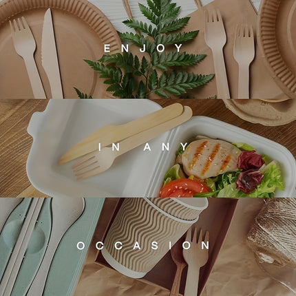 Eco-Friendly Wooden Cutlery Set – Perfect for Any Event!