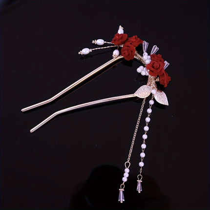 Rose Faux Pearl Hair Hoop