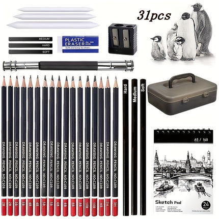 Professional Sketching Pencil Set: Perfect for Artists & Students