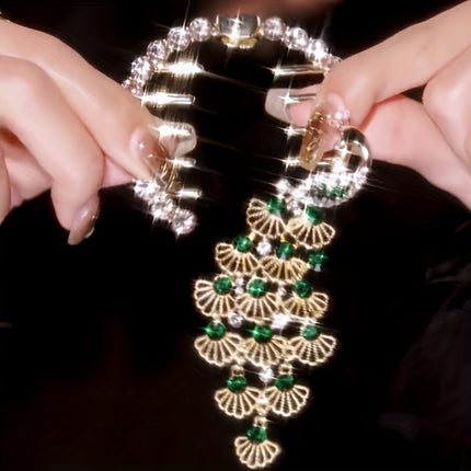 Elegant Peacock Rhinestone Bun Buckle