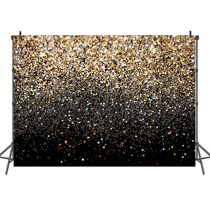 1pc Black And Golden Glitter Backdrop