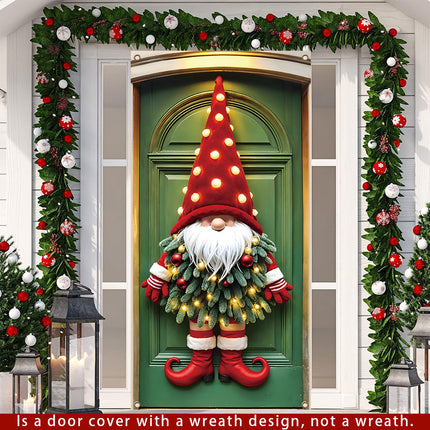 Merry Christmas Gnome Door Banner – Holiday Porch Decoration - Monti Bargains