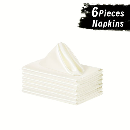 6/12pcs Luxury Soft Satin Napkins
