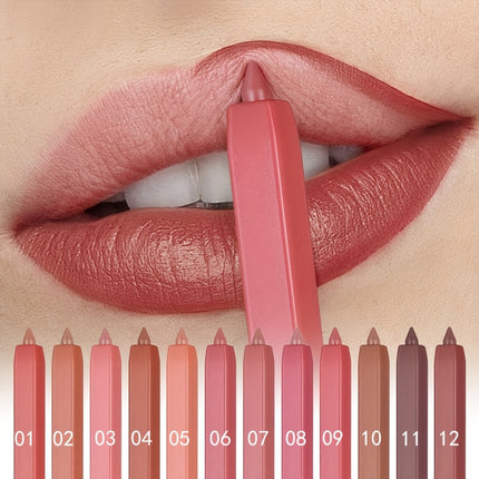 12-Color Lip Liner Pen Set