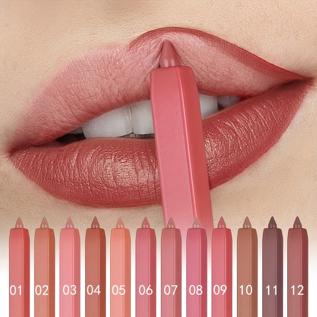 12-Color Lip Liner Pen Set
