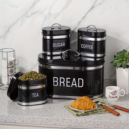Black Metal Food Canister Set