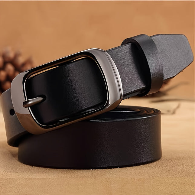 Simple Pin Buckle Faux Leather Belt