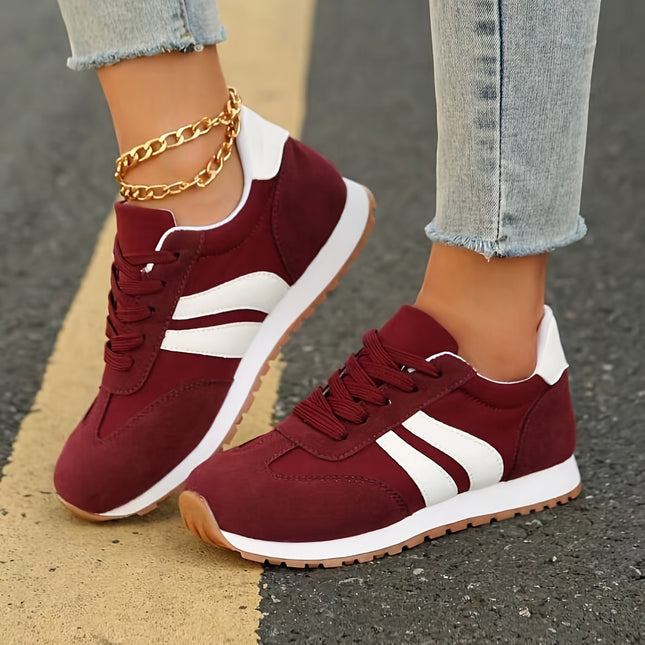 Women's Wine Red Casual Sneakers