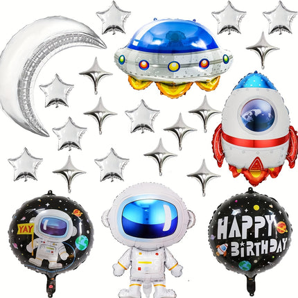 17pcs Astronaut Spaceman Aluminum Film Balloon