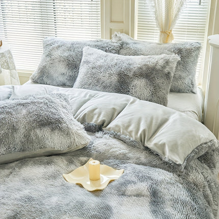 Tie-Dye Plush Duvet Cover Set - Soft & Cozy
