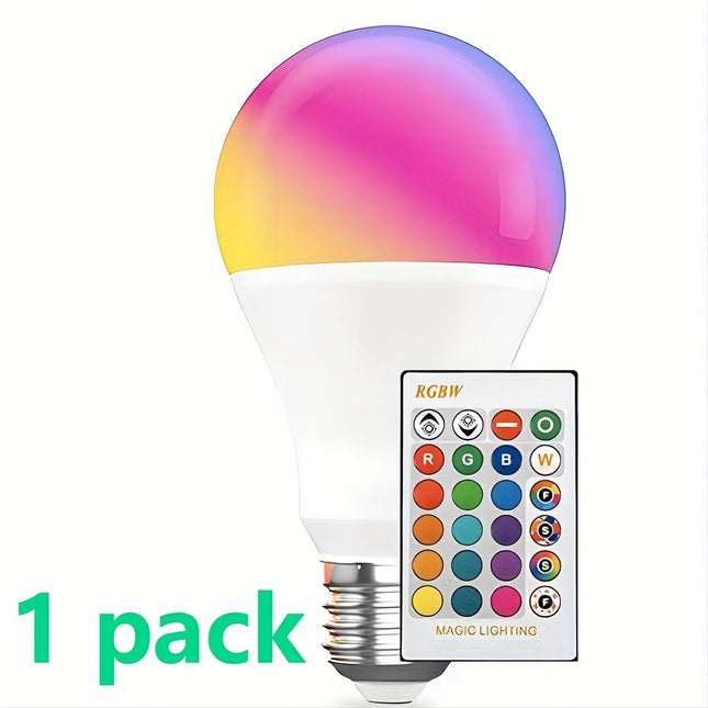 Smart 16-Color LED Bulb with Remote Control - E27 RGB