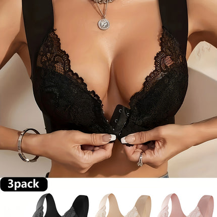 3-Pack Lace Push-Up Bras