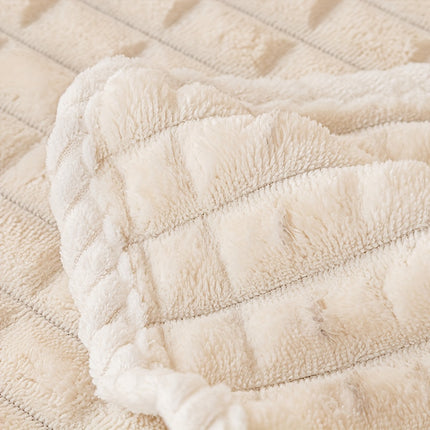 Plaid Plush Sofa Cover - Warm, Soft, Pet-Friendly Protector