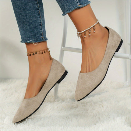 Women's Solid Color Pointed Flats