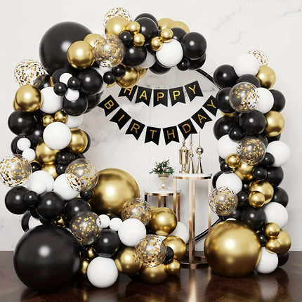 51pcs Black, White & Gold Balloon Set – Perfect for Celebrations