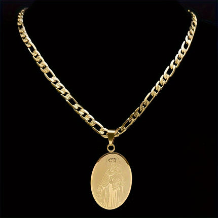 V18K Gold Plated Virgin Mary Pendant Necklace