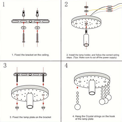 Elegant Crystal Chandelier - Modern Semi-Flush Ceiling Light