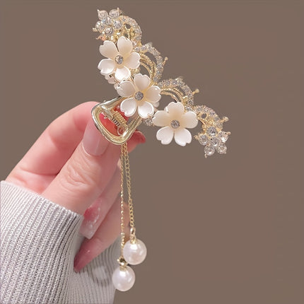 Elegant Camellia Tassel Claw Clip