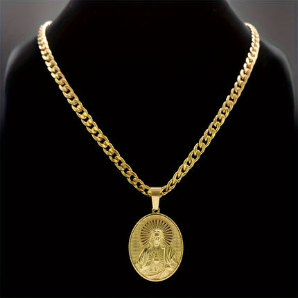 Sacred Heart Stainless Steel Necklace