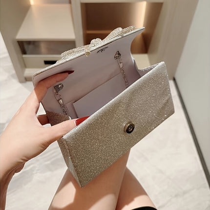 Glitter Bow Clutch Bag