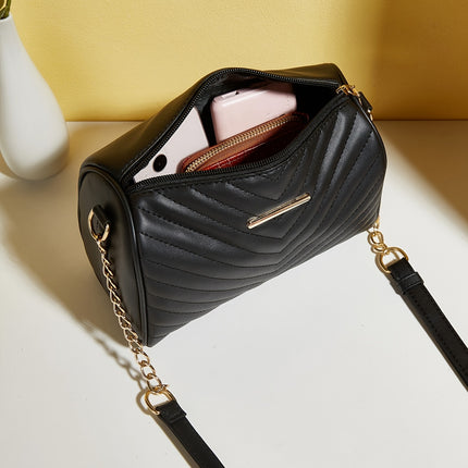 Chic Black Quilted Crossbody Bag