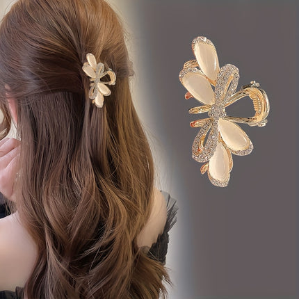 Elegant Gold-Tone Crystal Hair Clip