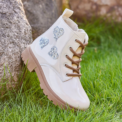 Girls' Sparkling Heart High-Top Boots