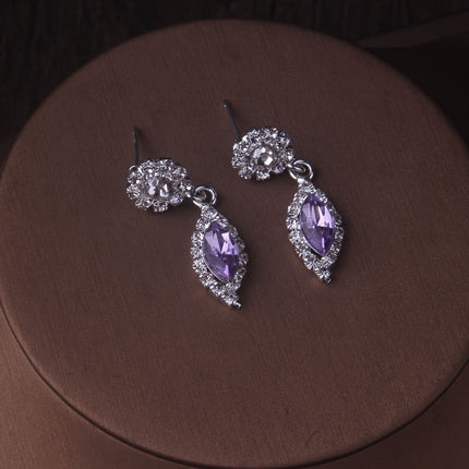 Elegant Blue Crystal Bridal Set