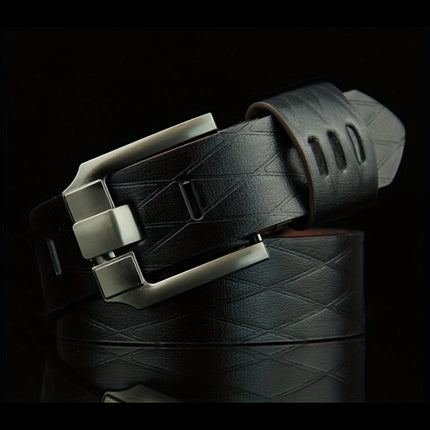 Men's PU Leather Square Pin Buckle Belt