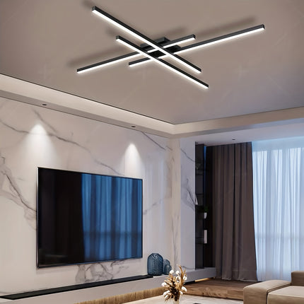 3-Color 60.96cm Modern Ceiling Light - 40W LED, Black