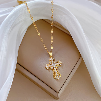 Elegant Cross Pendant Necklace