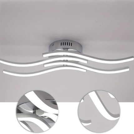 Modern LED Ceiling Light with 3-Color CCT, Curved Design