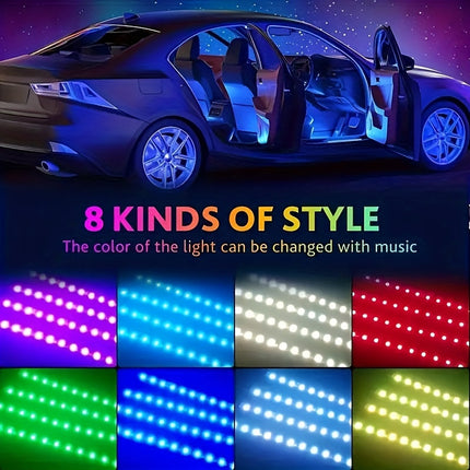 LED Car Interior Lights – Music Sync, Colorful Ambiance