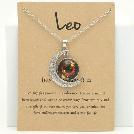 Luminous Zodiac Cross Pendant Necklace