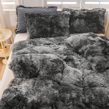 3pcs Tie-Dye Plush Duvet Set – Soft Winter Comfort